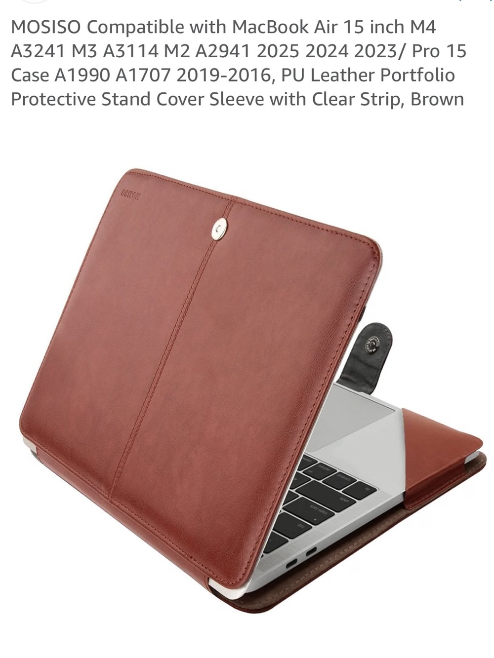 Leather Tablet Folio in Rust Brown